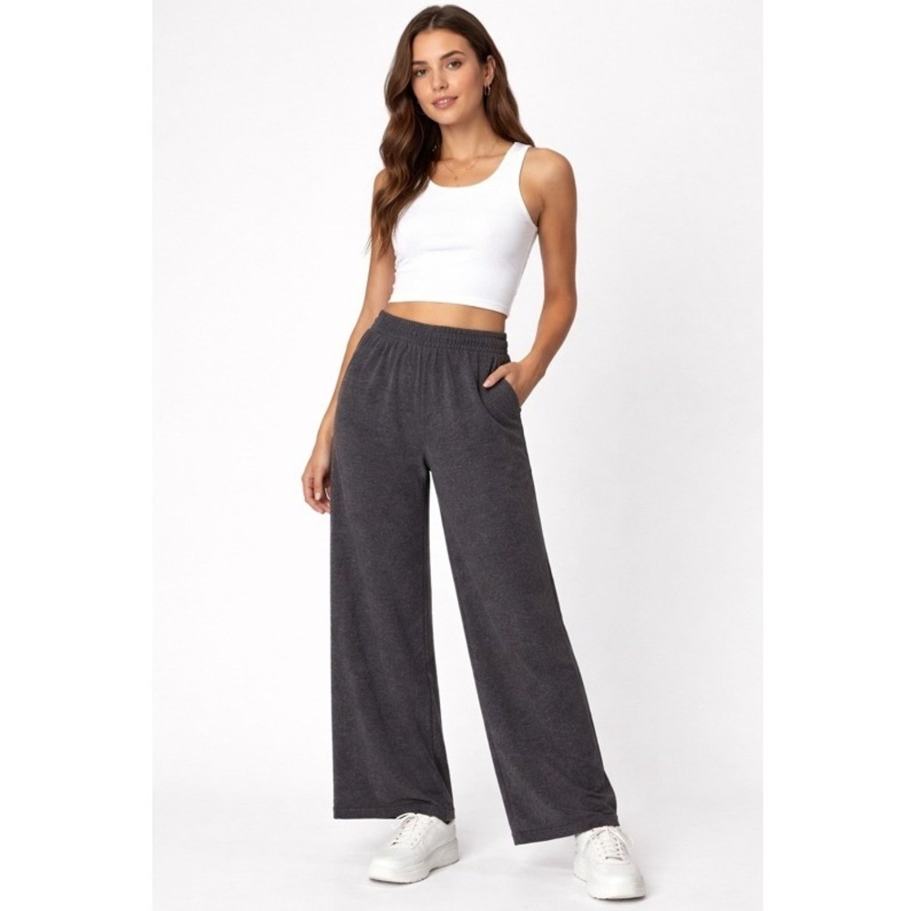 The Drop Wide Leg Lounge‎ Pants Dark Gray Sweatpants M NWT